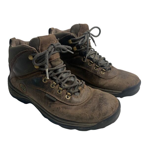 Timberland Mens White Ledge Mid Waterproof Hiking Boots Sz 11 Brown Black Forest - Picture 1 of 9